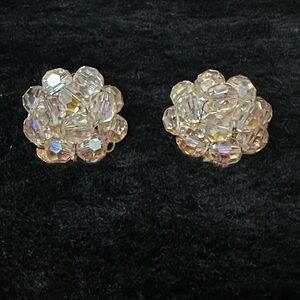 Vintage Aurora Borealis Clip Earrings